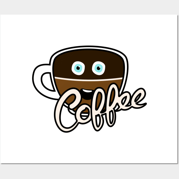 Cute Coffee Addict Wall Art by XOOXOO